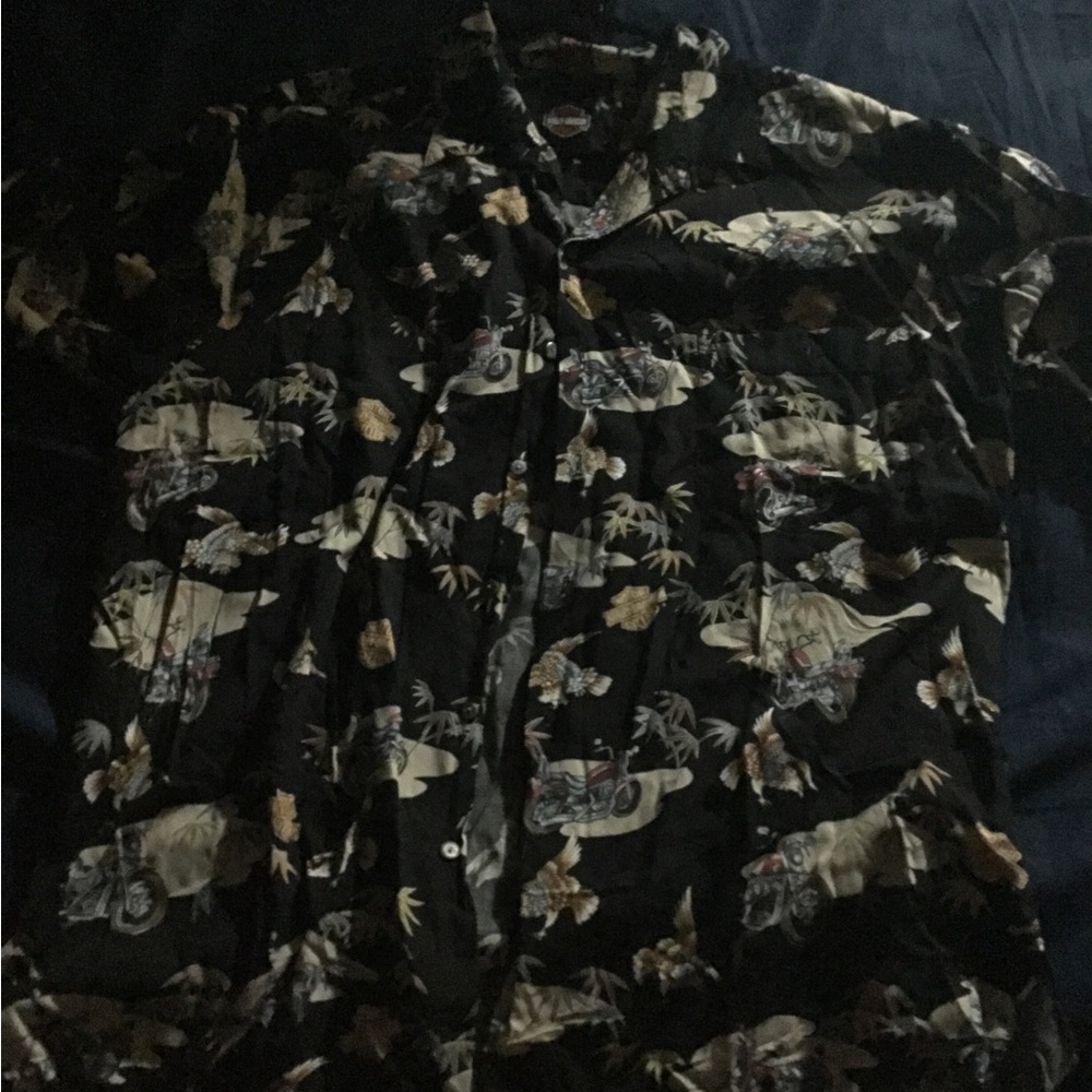 Harley-Davidson Black Casual Button Down Shirt